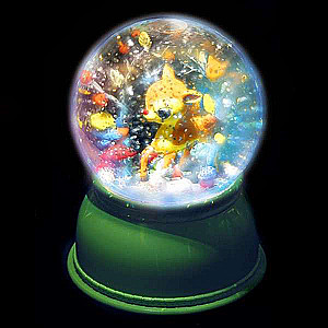 Ночник.Снежный шар -  Олененок