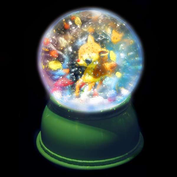 Ночник.Снежный шар -  Олененок