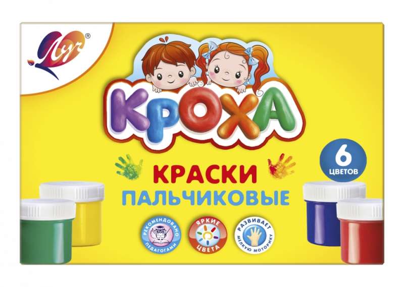 Pirkstu krāsas 6 krāsas (40 ml)