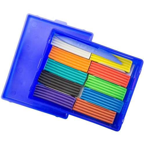 Plastiili Klassika 10 värvi plastikust konteineris