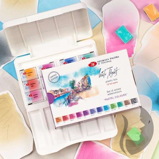 Watercolor Set Pastel Colors, 12 pcs x 2.5 ml