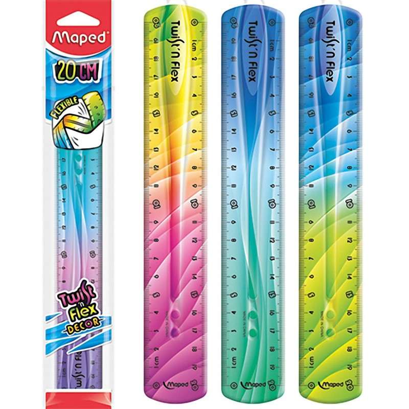 MAPED Twist'n Flex Ruler 20cm Decor, assorted