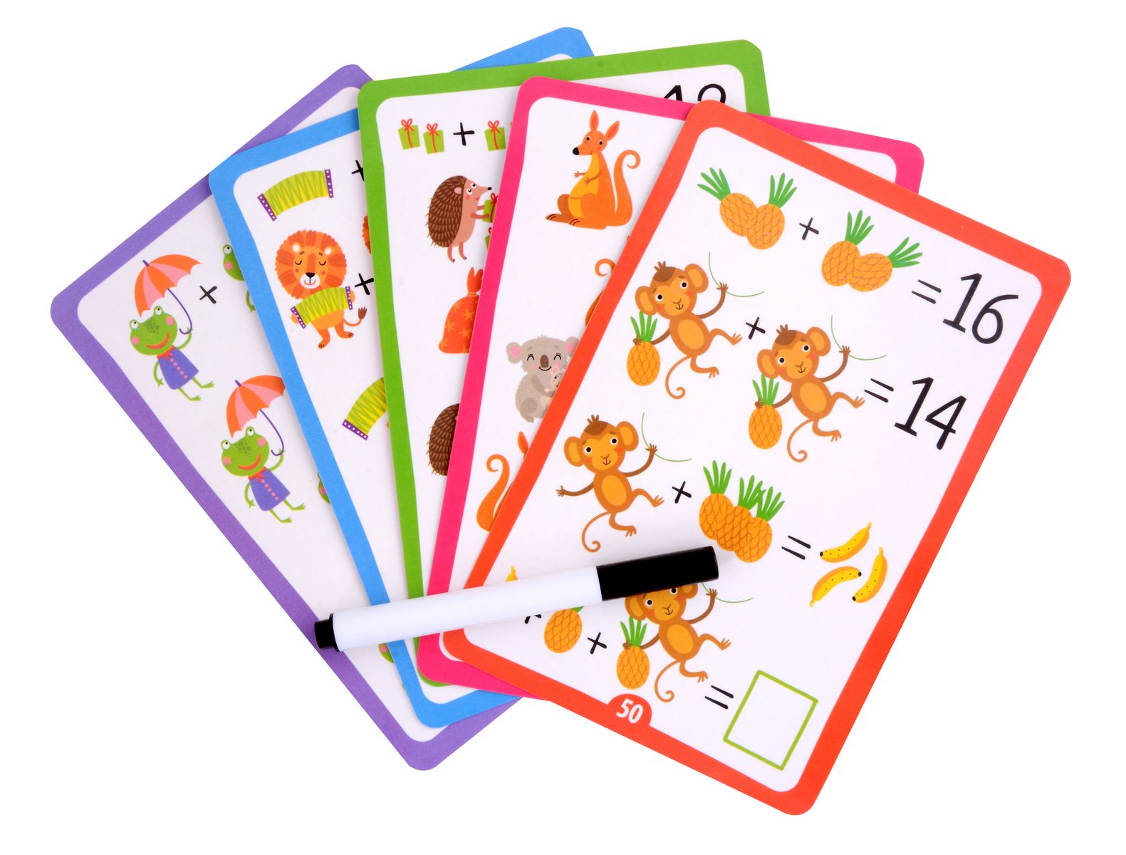 IQ Reusable cards with a marker. Chinese puzzles. Counting within 20