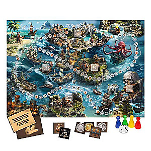 Chip Game. Quiz Board Game. The Mystery of the Pirate Treasure