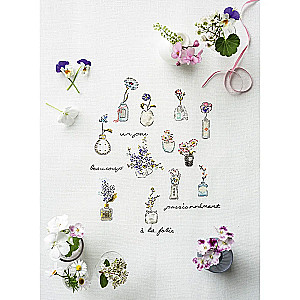French Cross Stitch. Floral Fantasies by Hélène Le Berre.