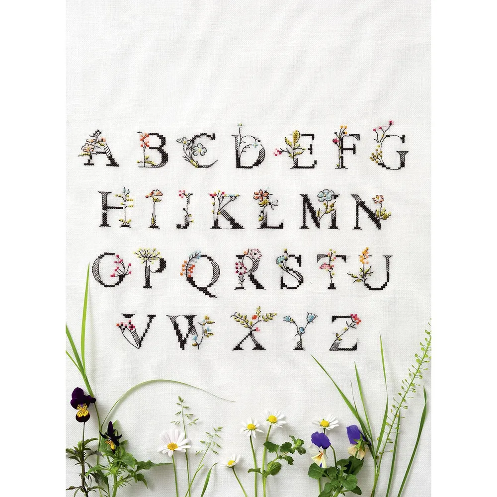 French Cross Stitch. Floral Fantasies by Hélène Le Berre.