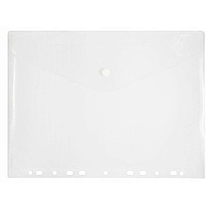 A4 folder with a button and perforation, translucent