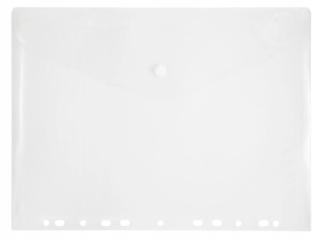 A4 folder with a button and perforation, translucent
