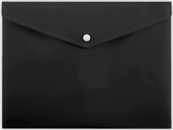 A4 folder with button, black