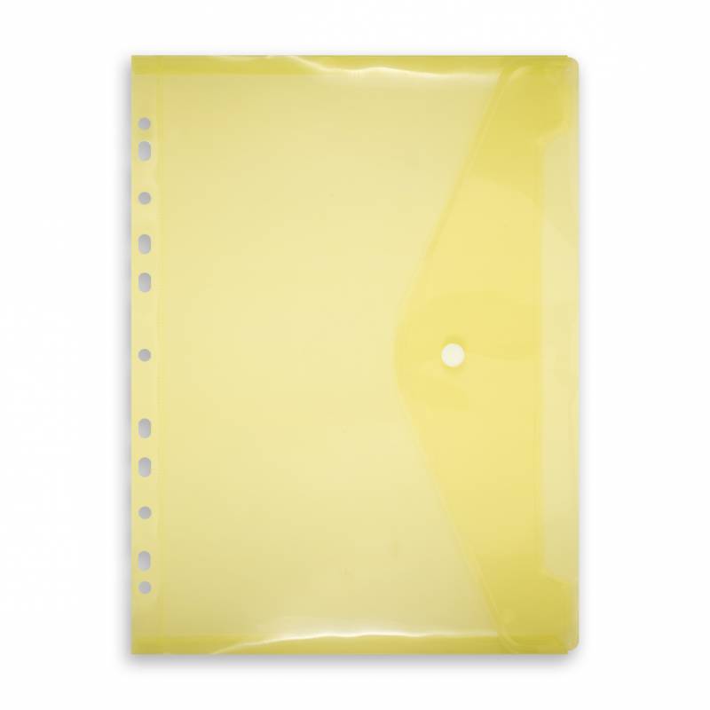 A4 Folder with Button and Perforation, Yellow
