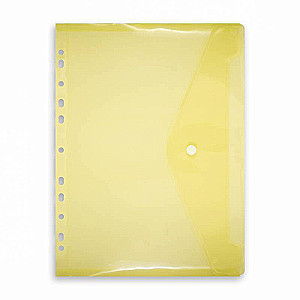 A4 Folder with Button and Perforation, Yellow