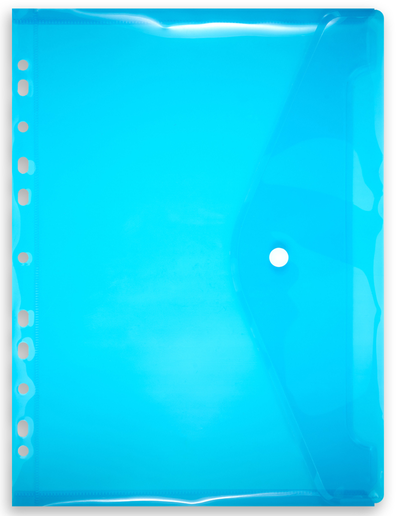 A4 Folder with Button and Perforation, Blue