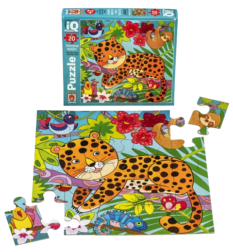 IQ Puzzle MAXI 20 pcs. Leopard in Bright Jungles