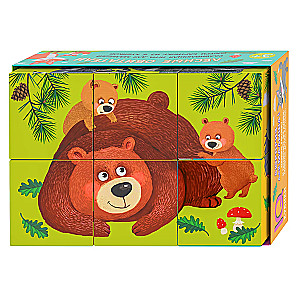 Smart Cubes in a Tray. 6 pieces. Forest inhabitants