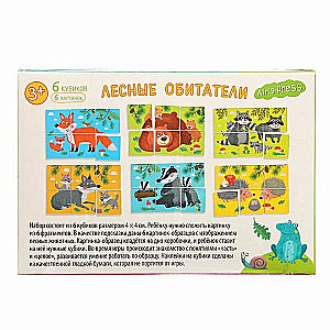 Smart Cubes in a Tray. 6 pieces. Forest inhabitants