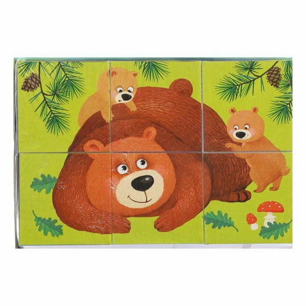Smart Cubes in a Tray. 6 pieces. Forest inhabitants