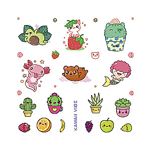 Kawaii Vibe Notebook (pink, avocado)