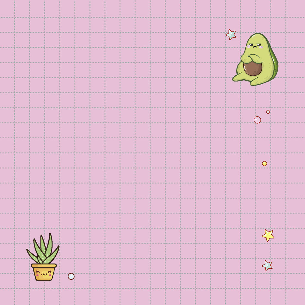 Kawaii Vibe Notebook (pink, avocado)