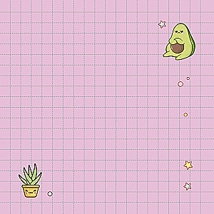Kawaii Vibe Notebook (pink, avocado)
