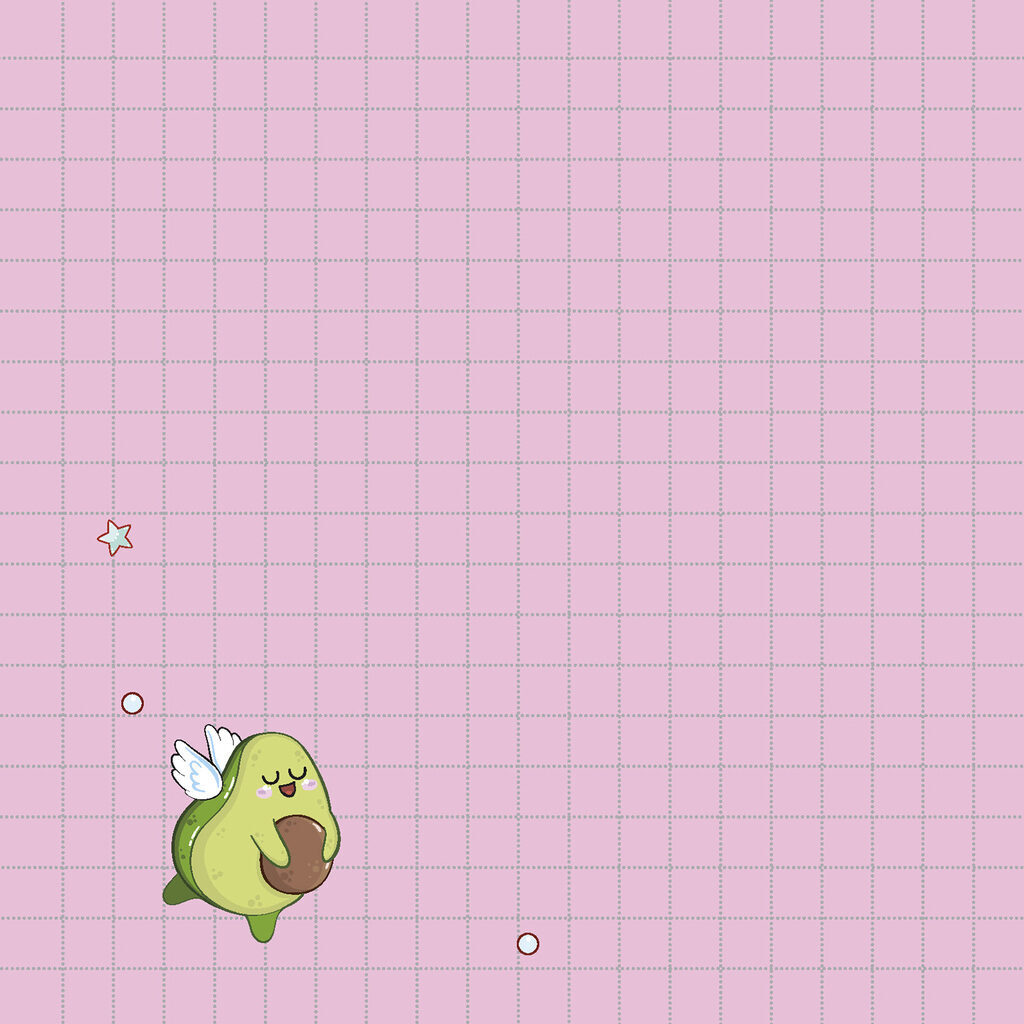 Kawaii Vibe Notebook (pink, avocado)