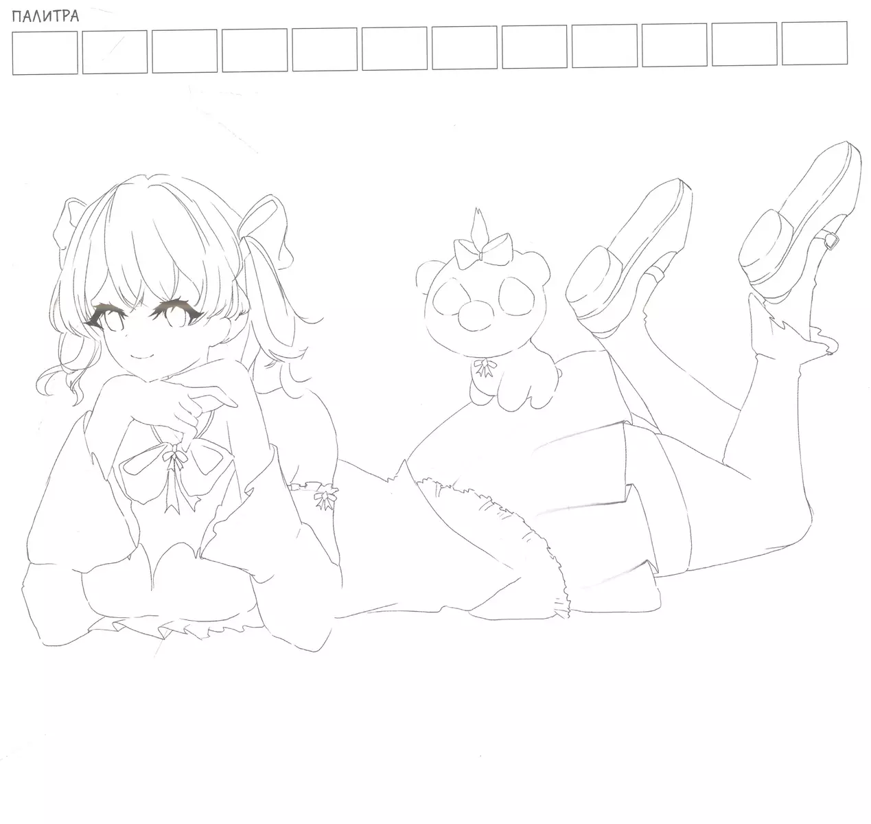 ANIME Coloring Book for Marker Work (Purple with Boy)