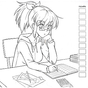 ANIME Coloring Book for Marker Work (Purple with Boy)