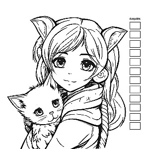 Manga Creative Coloring Book (Peach with Girl)