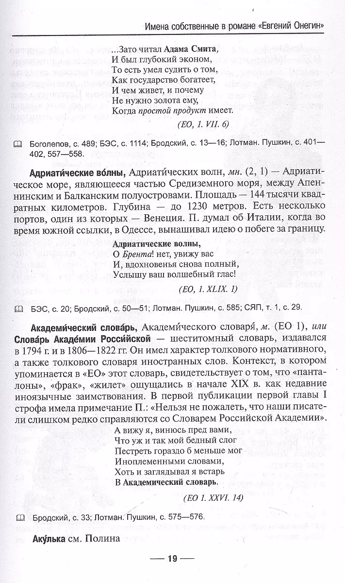 Eugene Onegin. Reading with a Dictionary. Comments on the Novel