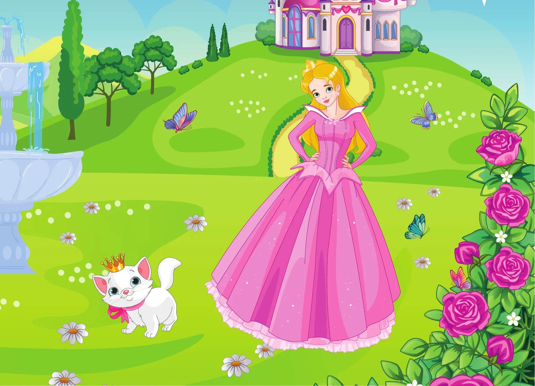 Princesses. Reusable Water Coloring Book
