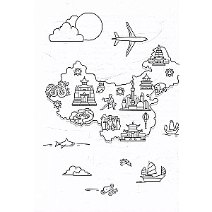 Chinese Language: Visual Dictionary-Coloring Book