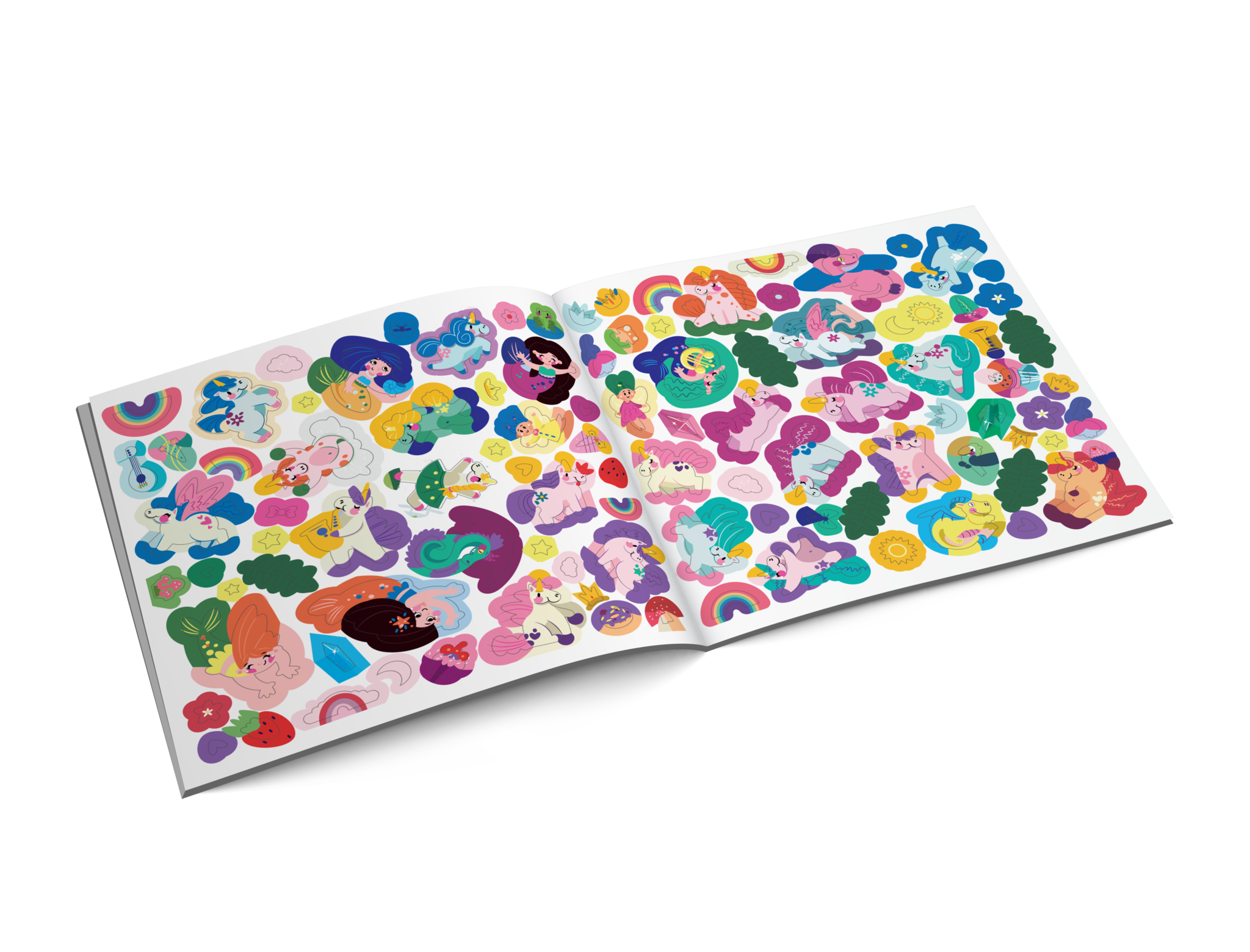 100 Fun Stickers. The Land of Mermaids and Unicorns