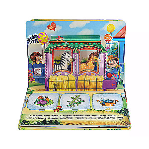 Pop-up Book with Windows At the Zoo