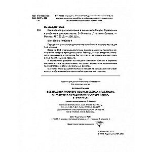 All the rules of the Russian language in diagrams and tables. Grades 5 - 9