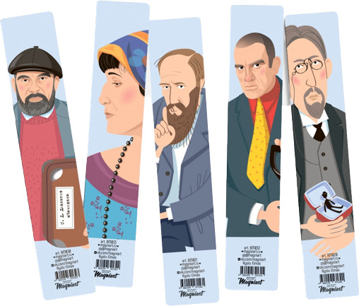 Set of Bookmarks Writers and Poets