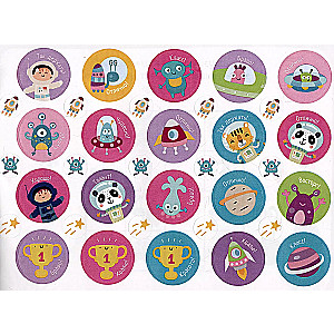 IQ sticker games. Space travel for 4-7 years old