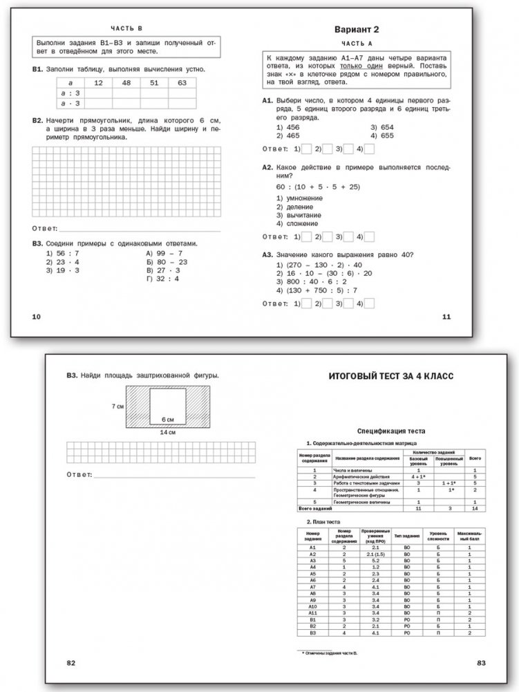 Mathematics. Thematic Tests. Grade 4