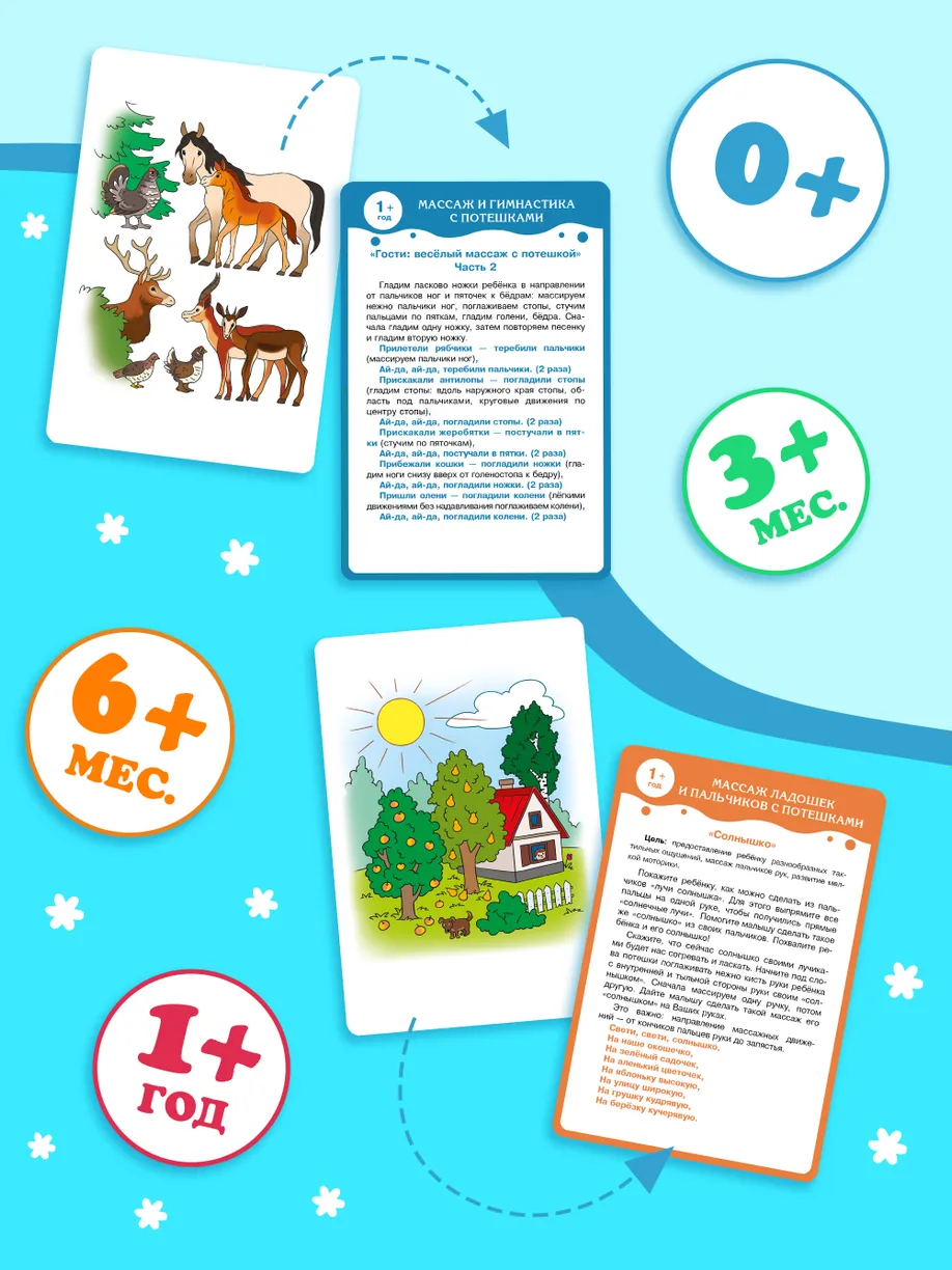 Set of developmental cards for children I Start to Speak. With nursery rhymes