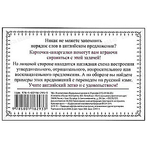 Speak English! Word Order in Sentences: Affirmative, Negative, Exclamatory, Question. 29 Cards