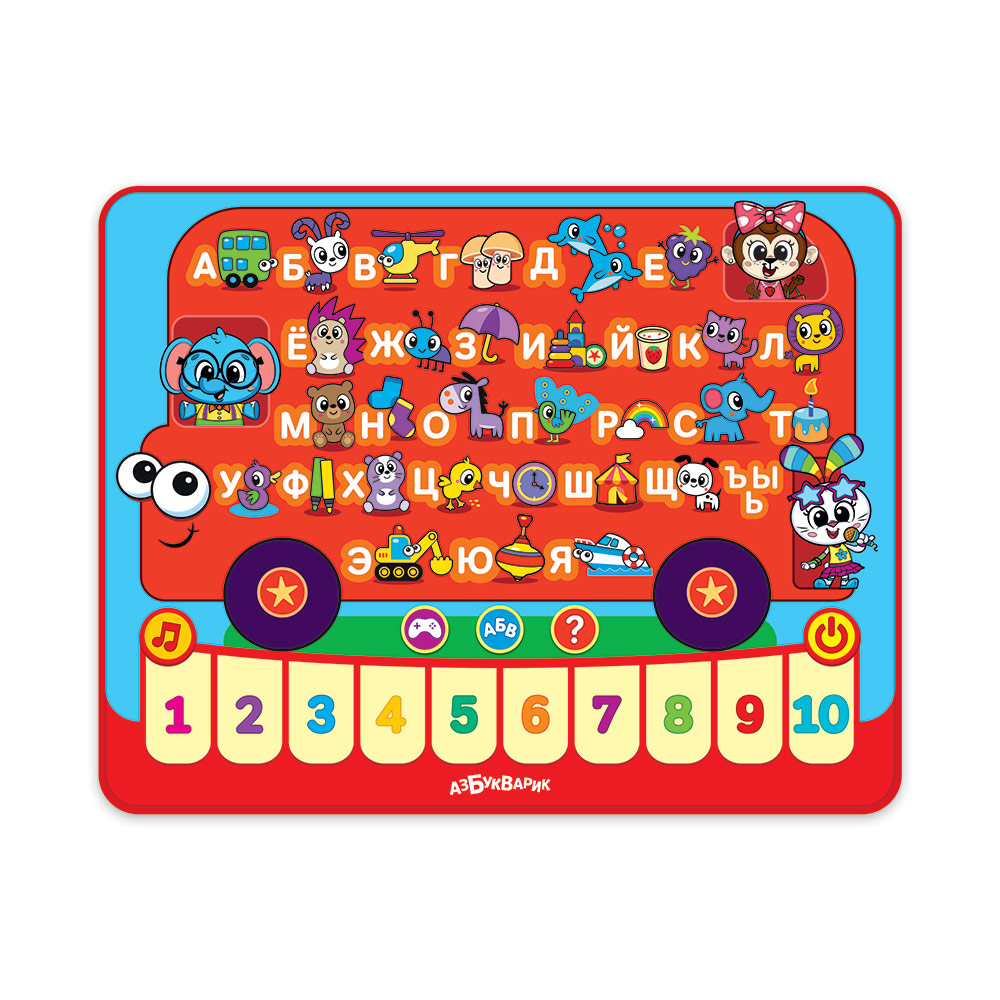Tablet Alphabet Cheerful Bus