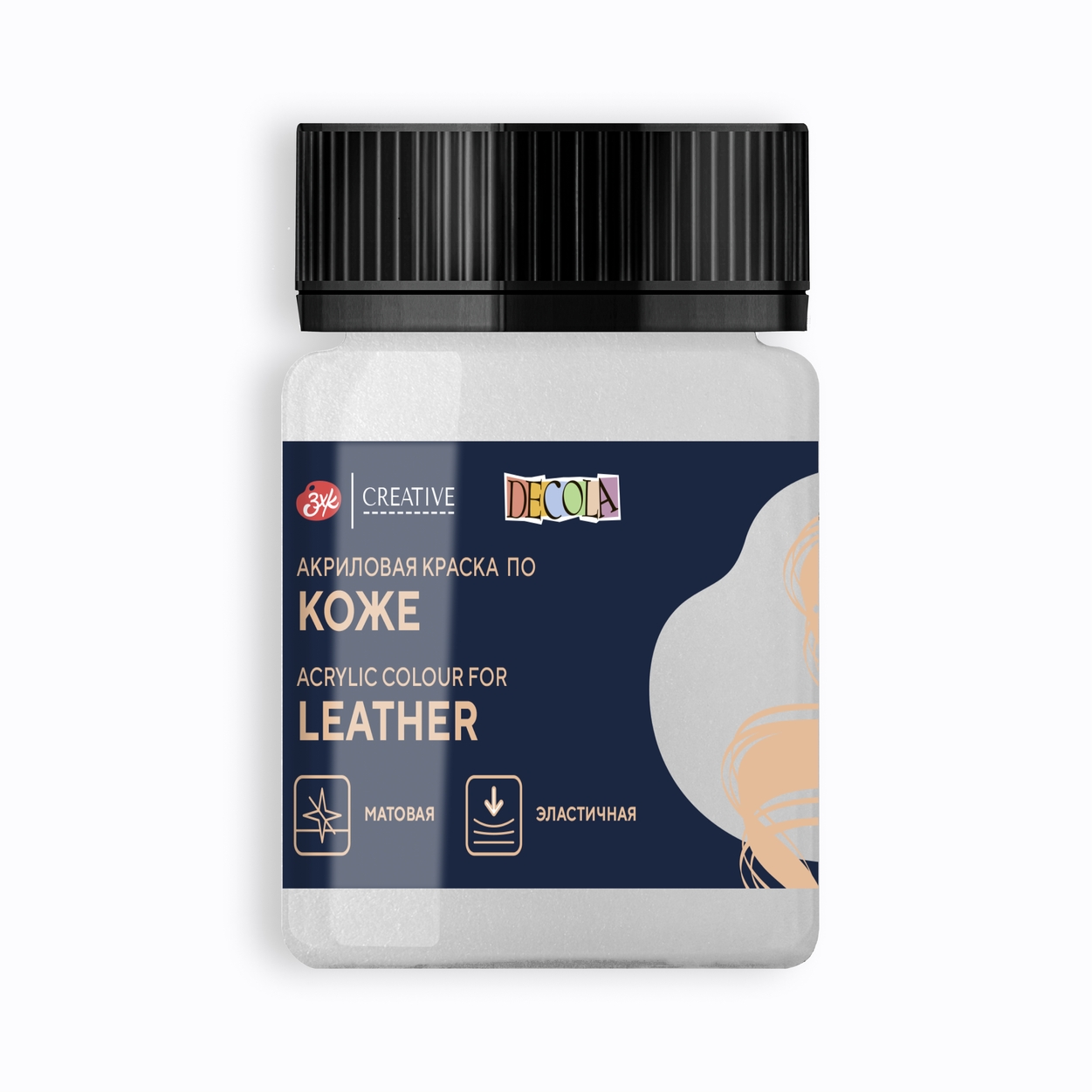 Acrylic paint for leather Decola 50 ml, Silver