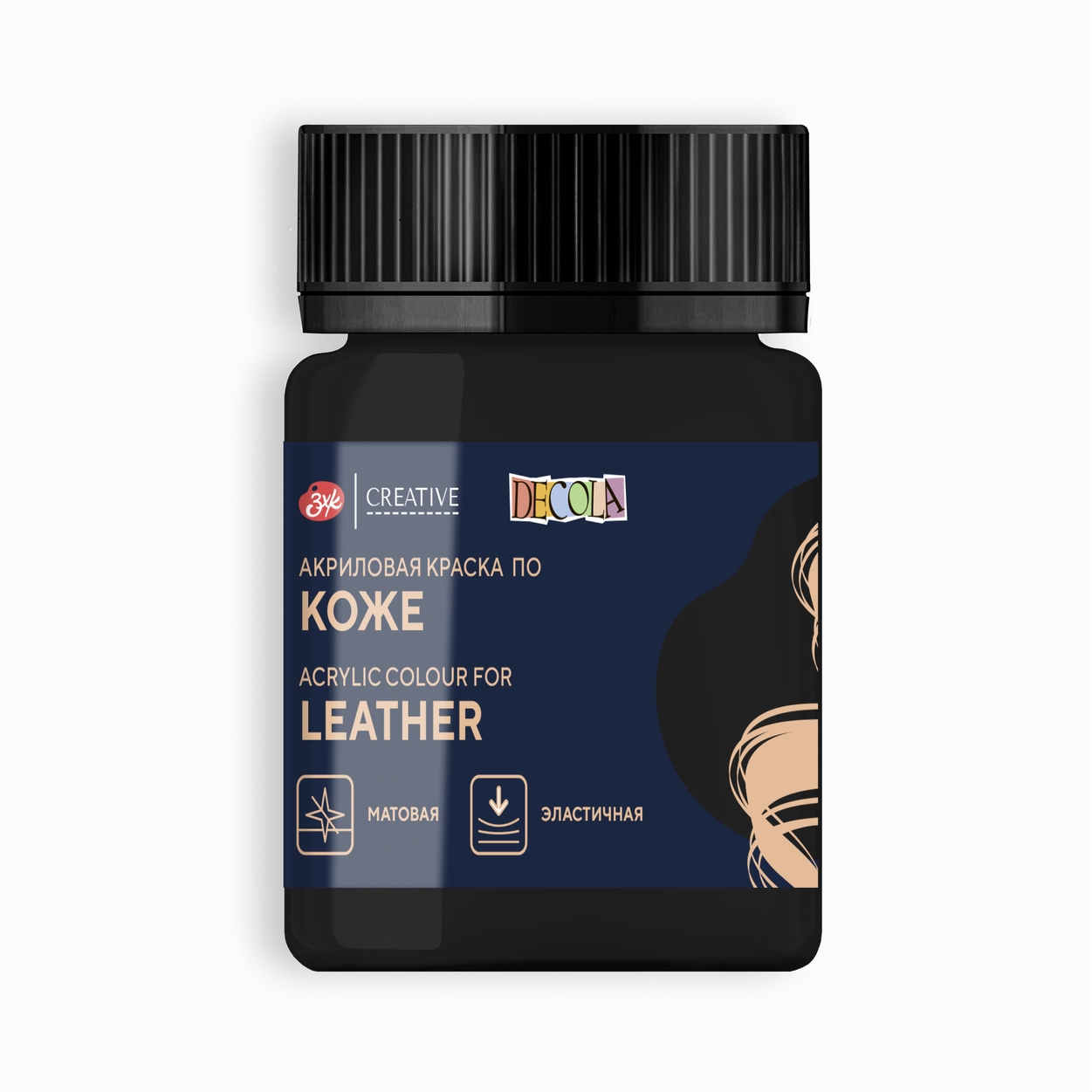 Acrylic Paint for Leather Decola 50 ml., Black