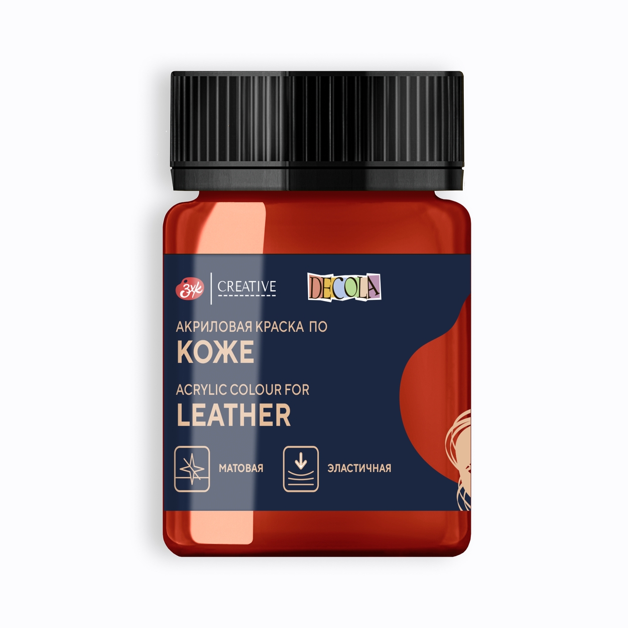 Acrylic Paint for Leather Decola 50 ml, Red