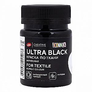 Acrylic Fabric Paint Decola 50 ml, Ultra Black