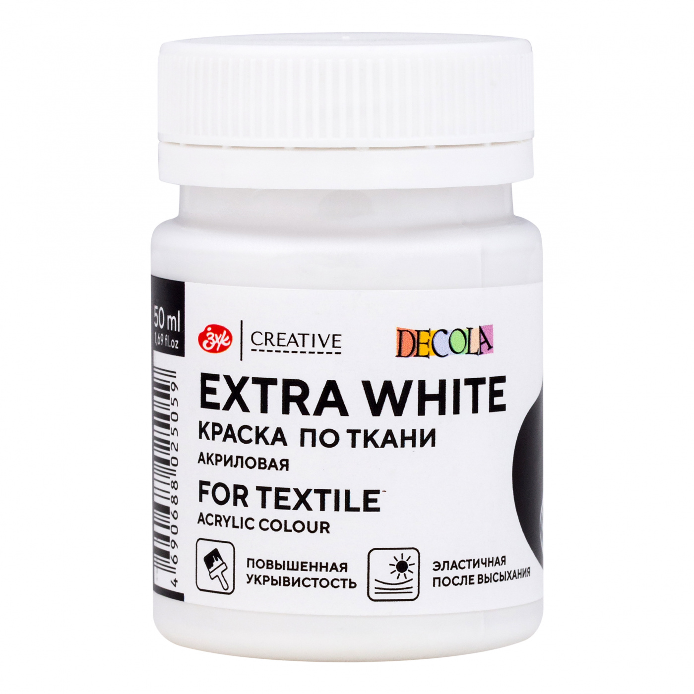 Acrylic for fabric Decola 50 ml, Extra White