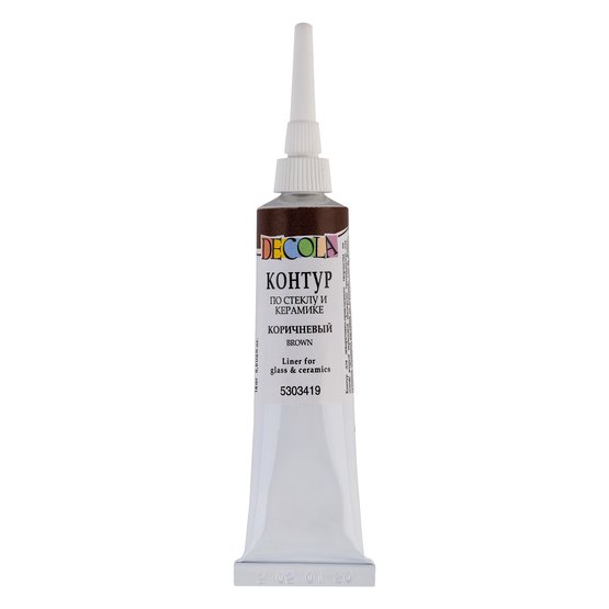 Acrylic outline for glass and ceramics Deсola, 18 ml, brown
