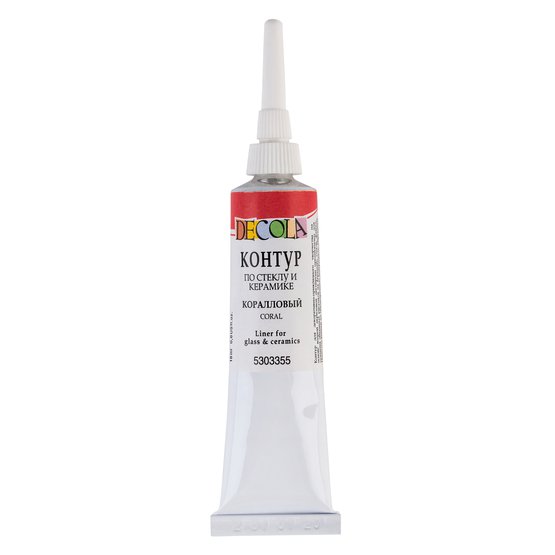 Acrylic contour for glass and ceramics Deсola, 18 ml., coral