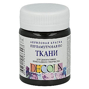 Acrylic paint for fabric for decorative creativity Decola, 50 ml, pearlescent black