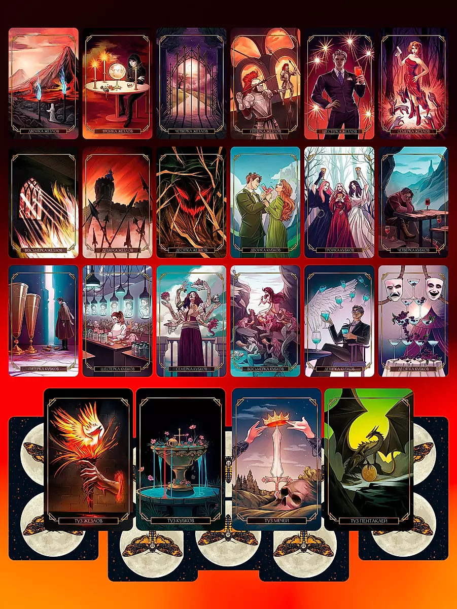Mystic Drama Tarot. Tarot of the Dark Path (78 cards and guide)