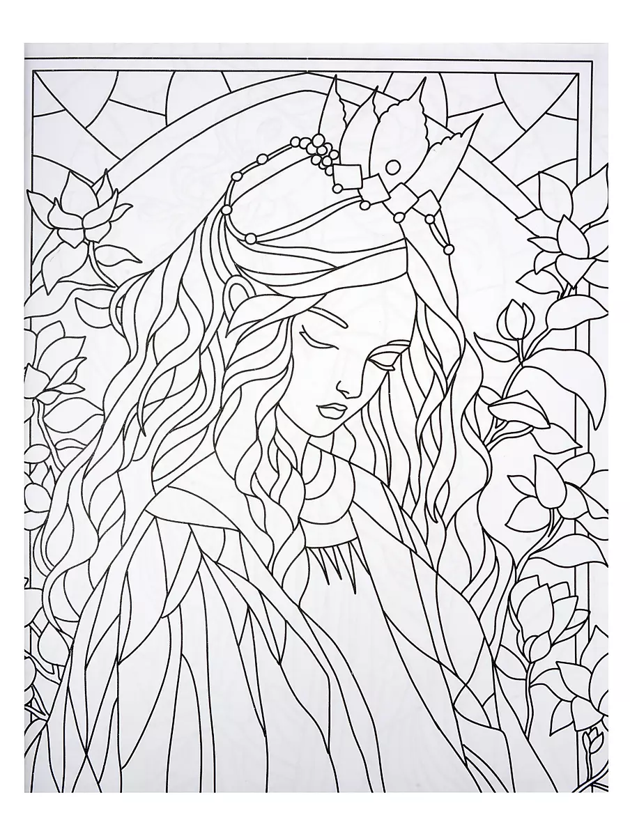 Stained Glass Coloring of the Goddess of Light