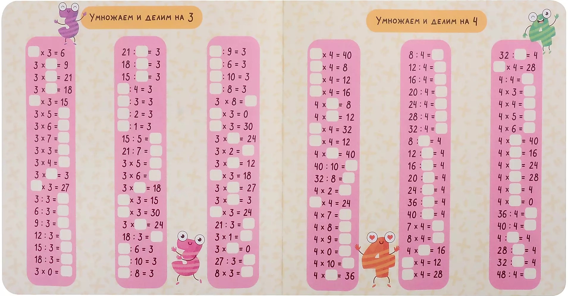 Multiplication table with a spinning cheat sheet. For girls